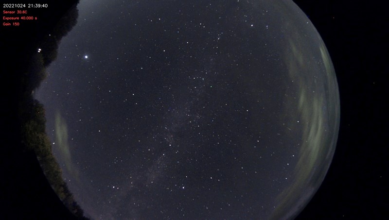 Milky Way & Jupiter on AllSkyCam 20221020