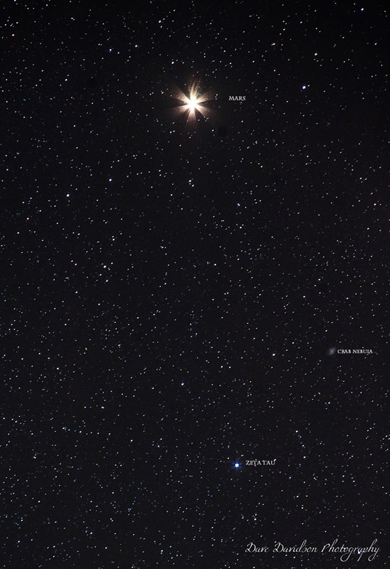 Mars & The Crab Nebula M1 (Dave Davidson)