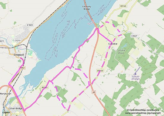 Dingwall route map