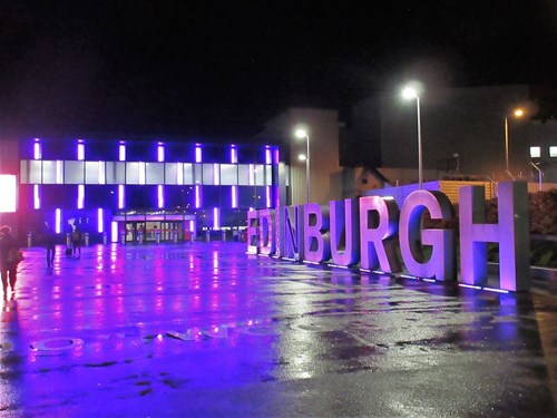Edinburgh airport at night