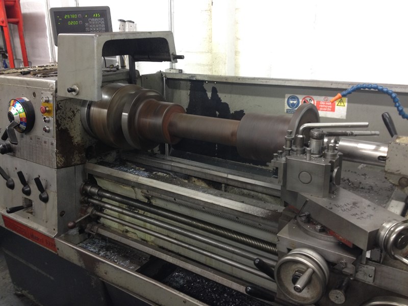 Fishing boat intermediate shaft trued up