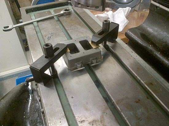 Drilling set up for the base holes.