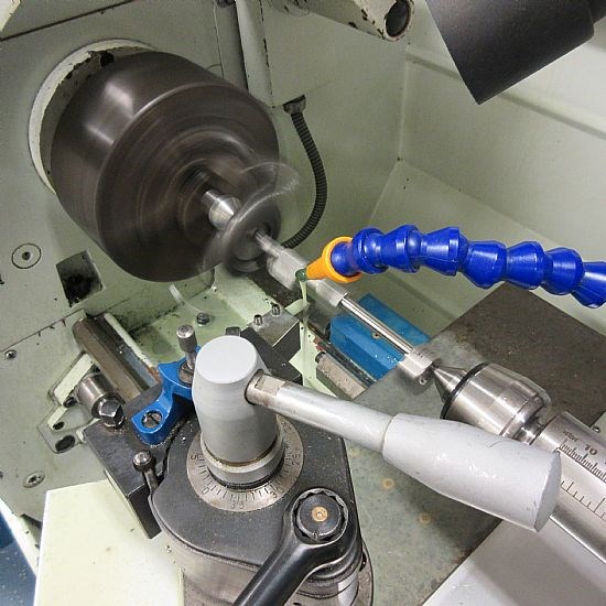 Machining the throws to the correct width