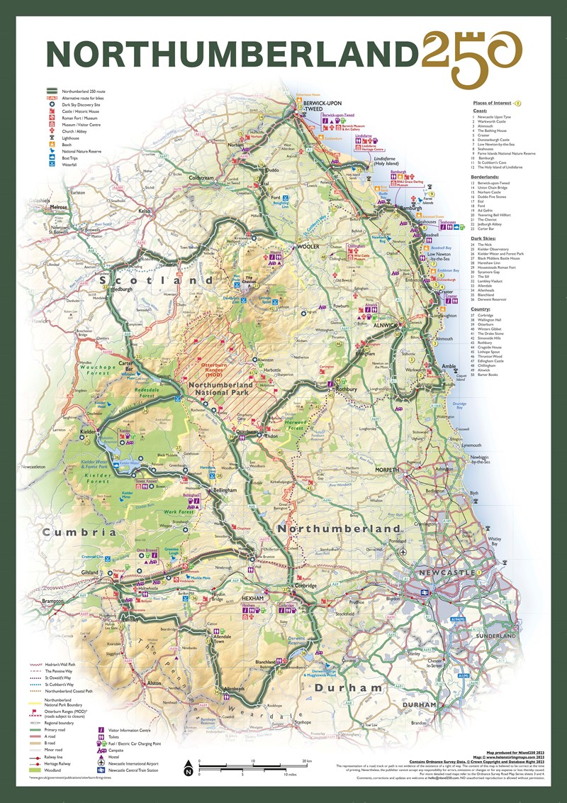 Northumberland 250 Map