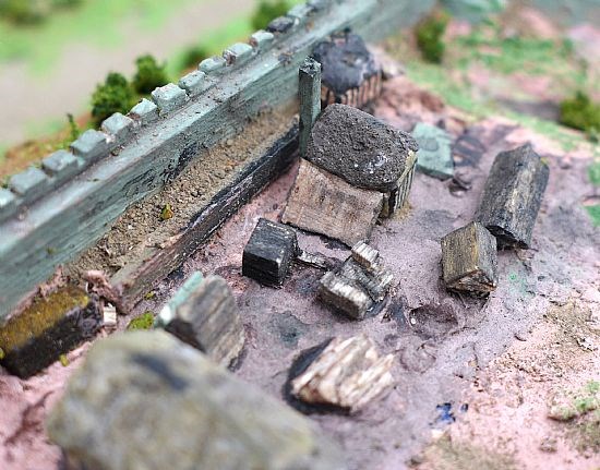 The 'services' zone:  barn,  blacksmith,  stables,  brewery  and bakery.