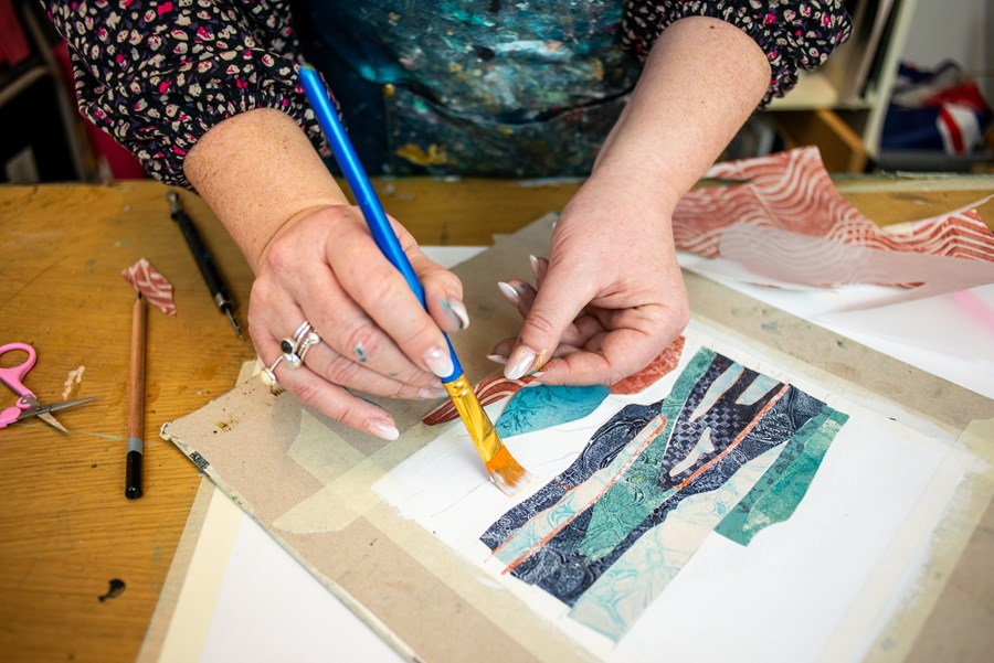 Learn how to create a landscape with collage papers