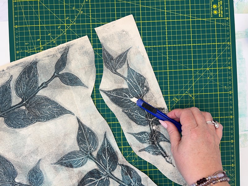 Cutting out leaf prints