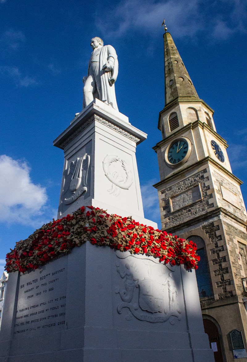 Scott's Statue with Poppies