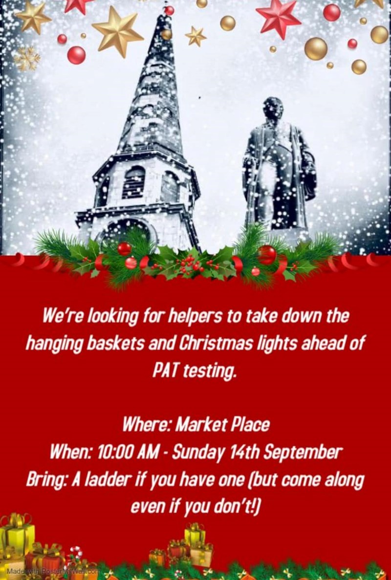Haning Baskets Take Down Sun 14th, 10 am - see Calendar 