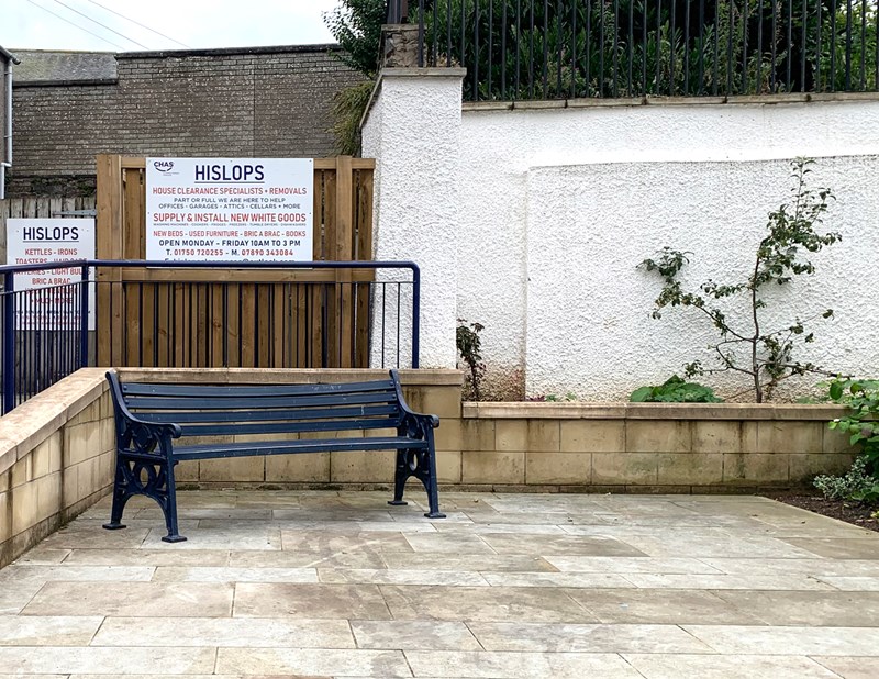 They're Back! Benches returned to Cross Keys space.