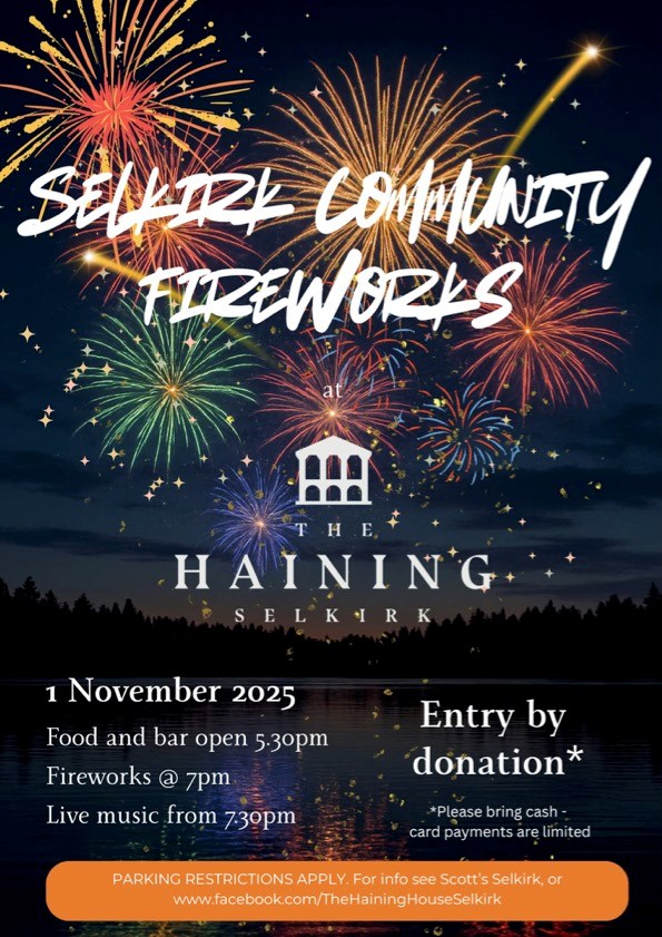 Fireworks 1 Nov at The Haining - See Calendar