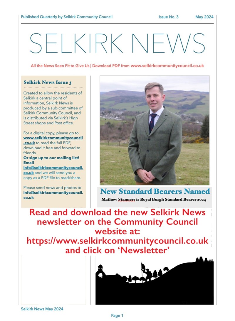 New 'Selkirk News' Newsletter published - click on Heading above 'Newsletter'