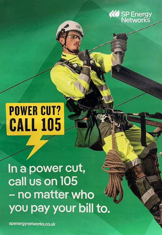 In case of a power cut, call 105