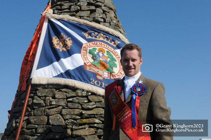 Royal Burgh Standard Bearer Thomas Bell at the Three Brethren (Photo: Grant Kinghorn)