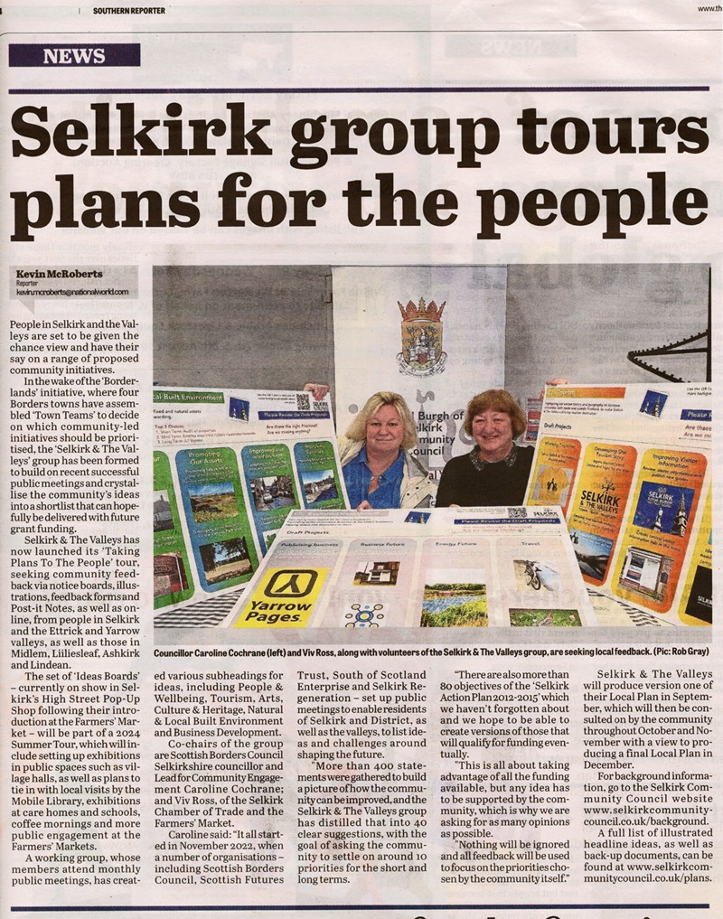 Selkirk & Valleys Group takes to the Streets   see News