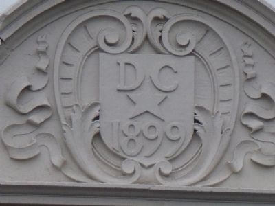 Escutcheon above the main door of Chalmers Memorial Hall. 'DC' is David Chalmers