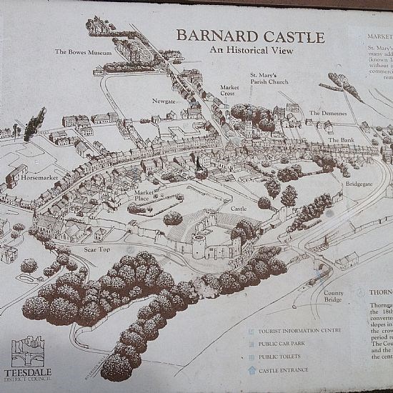Contemporary map of Barnard Castle