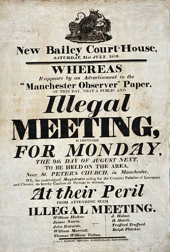 Peterloo Warning Poster