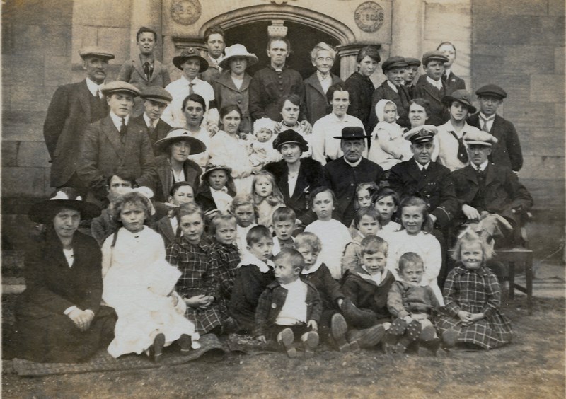 Estate families in front of Gibside Hall 1917