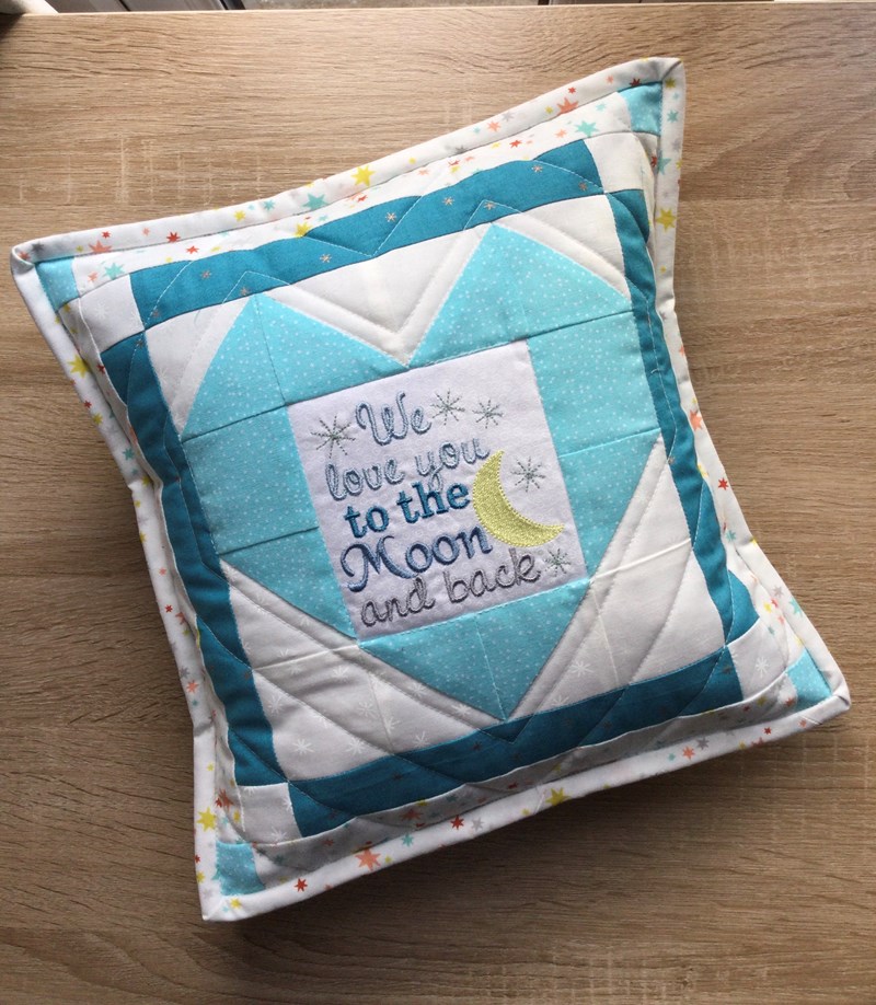Love you to the Moon Blue cushion
