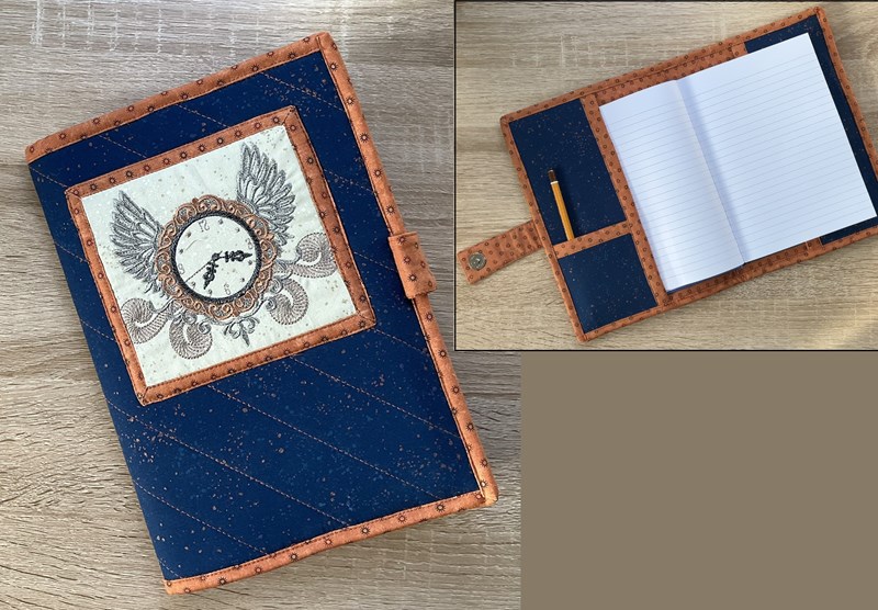 Steampunk Clock Quilted Folio