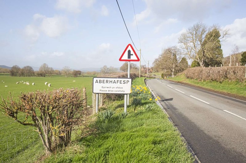 Aberhafesp Village Road Sign