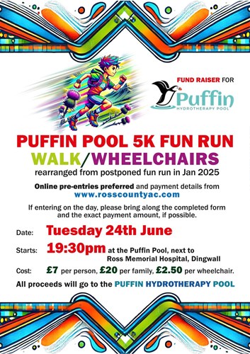 Puffin Pool 5k - Tuesday 24th June, 7:30pm