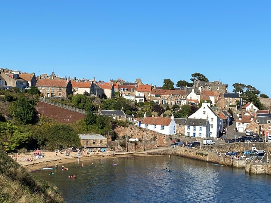 Crail harbour beach