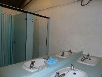 Interior of shower and toilet block