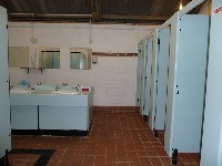 Interior of shower and toilet block