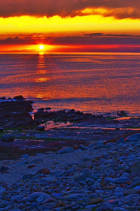 Beautiful sunset over Islay as seen from the site
