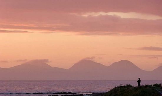 A silhouette in the sunset