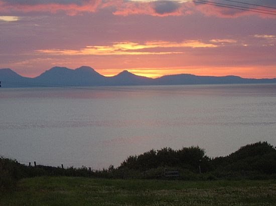 Sunset over Jura from the site