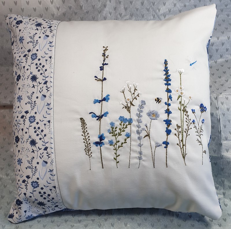 Blue Magic Meadow cushion