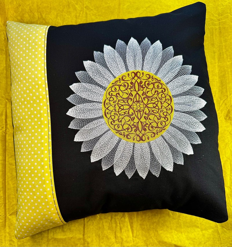 Botanical Filigree Daisy Cushion