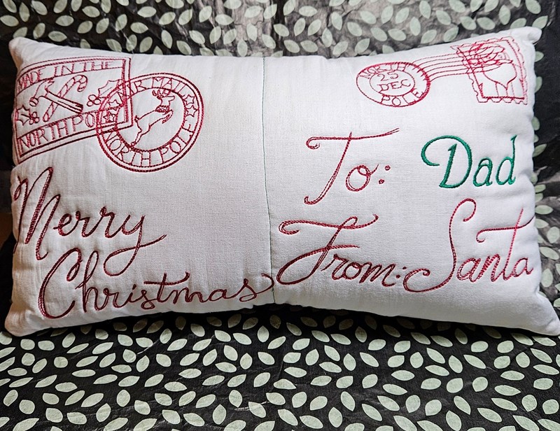 To Dad from Santa Cushion