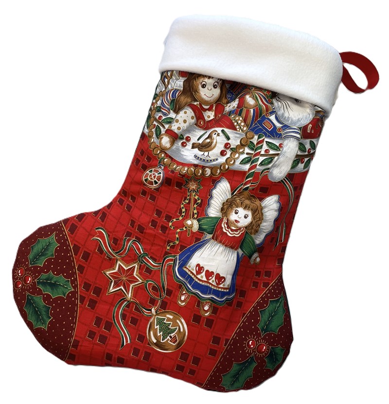 Doll Christmas Panel Stocking