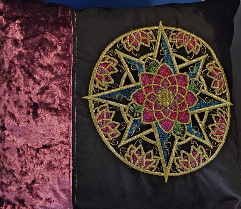 Gilded Floral Compass Rose cushion