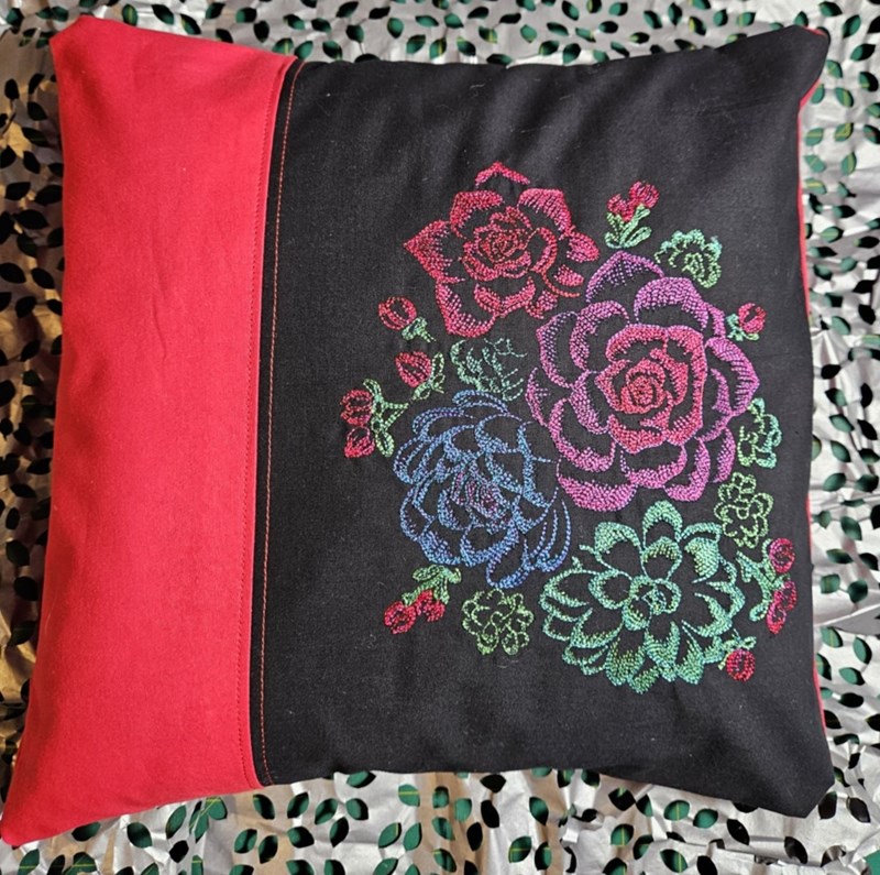 Midnight Flowers Bouquet Cushion