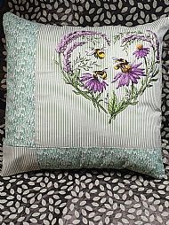 Buzzing Bees Heart Cushion