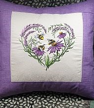 Blossoming Bees Heart Cushion