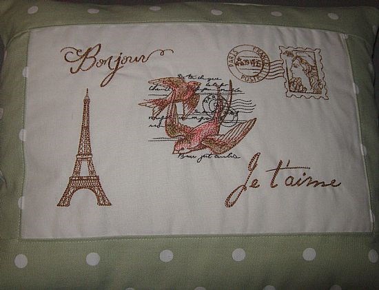 French Postcard-style Cushion