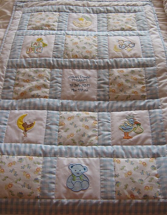 Baby's Quilt with Birth Details