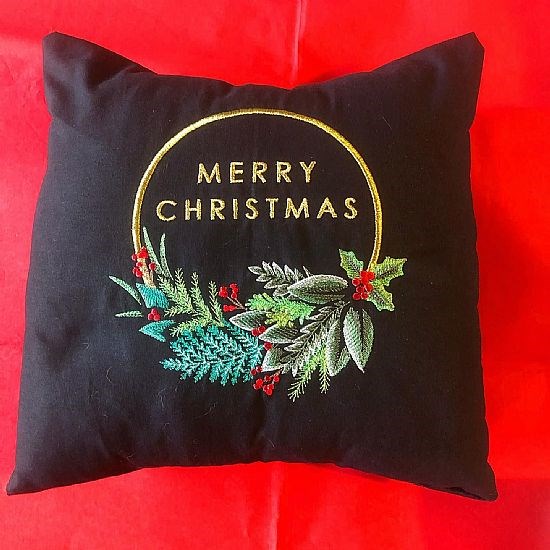 Christmas Wreath Cushion