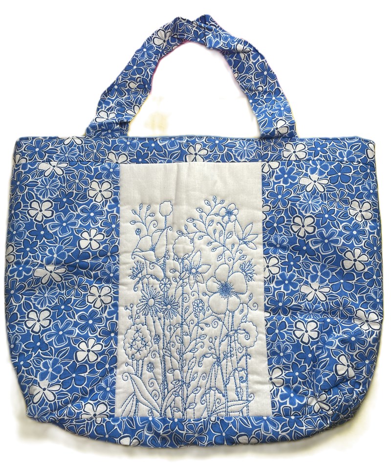 Spring Flower Tote Bag - blue