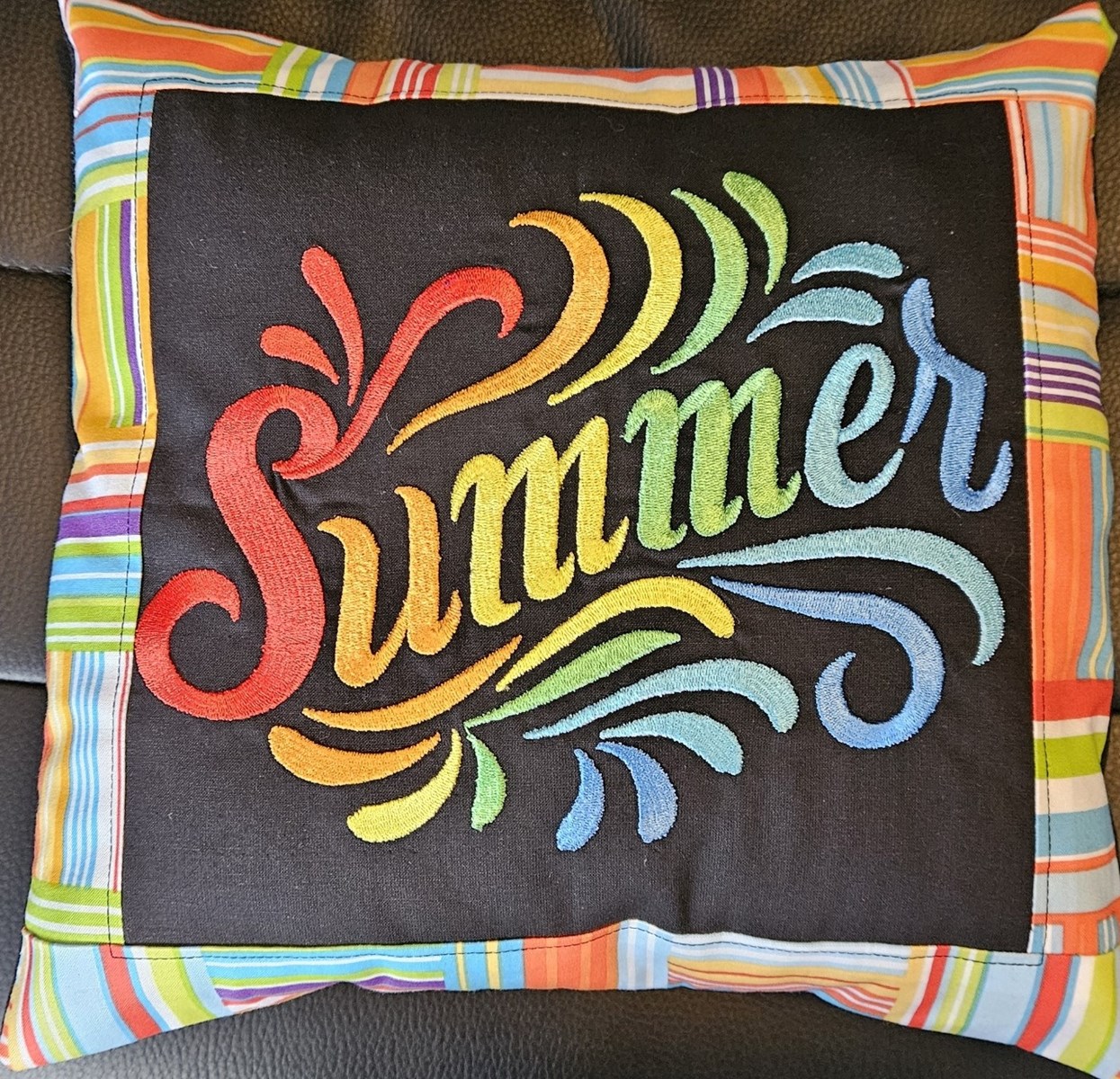Summer Splash Cushion   Stripes