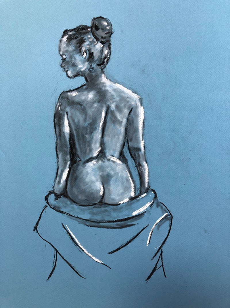 Nude. Charcoal and chalk.