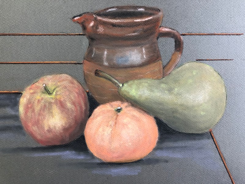 Still Life. Pastel on paper.