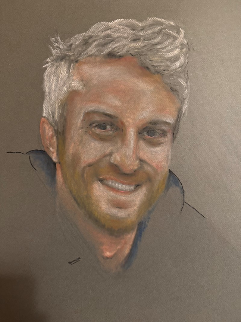 David. Pastel on paper.
