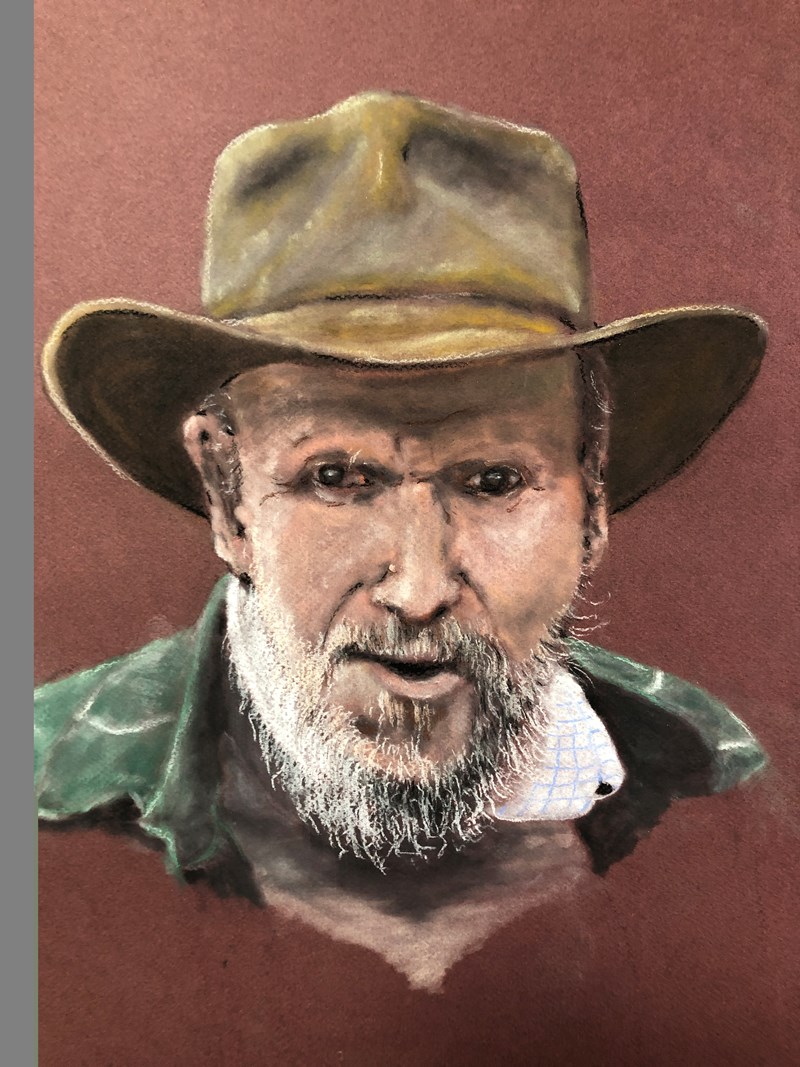 Pete. Pastel on paper.